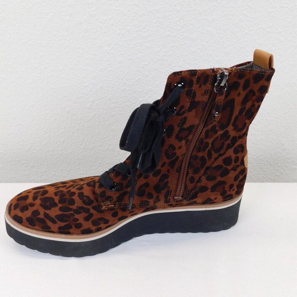 Dr Scholls Womens Leopard Print Zipper Lace Up Slip On Ankle Boots Sneakers 7M - Picture 3 of 11